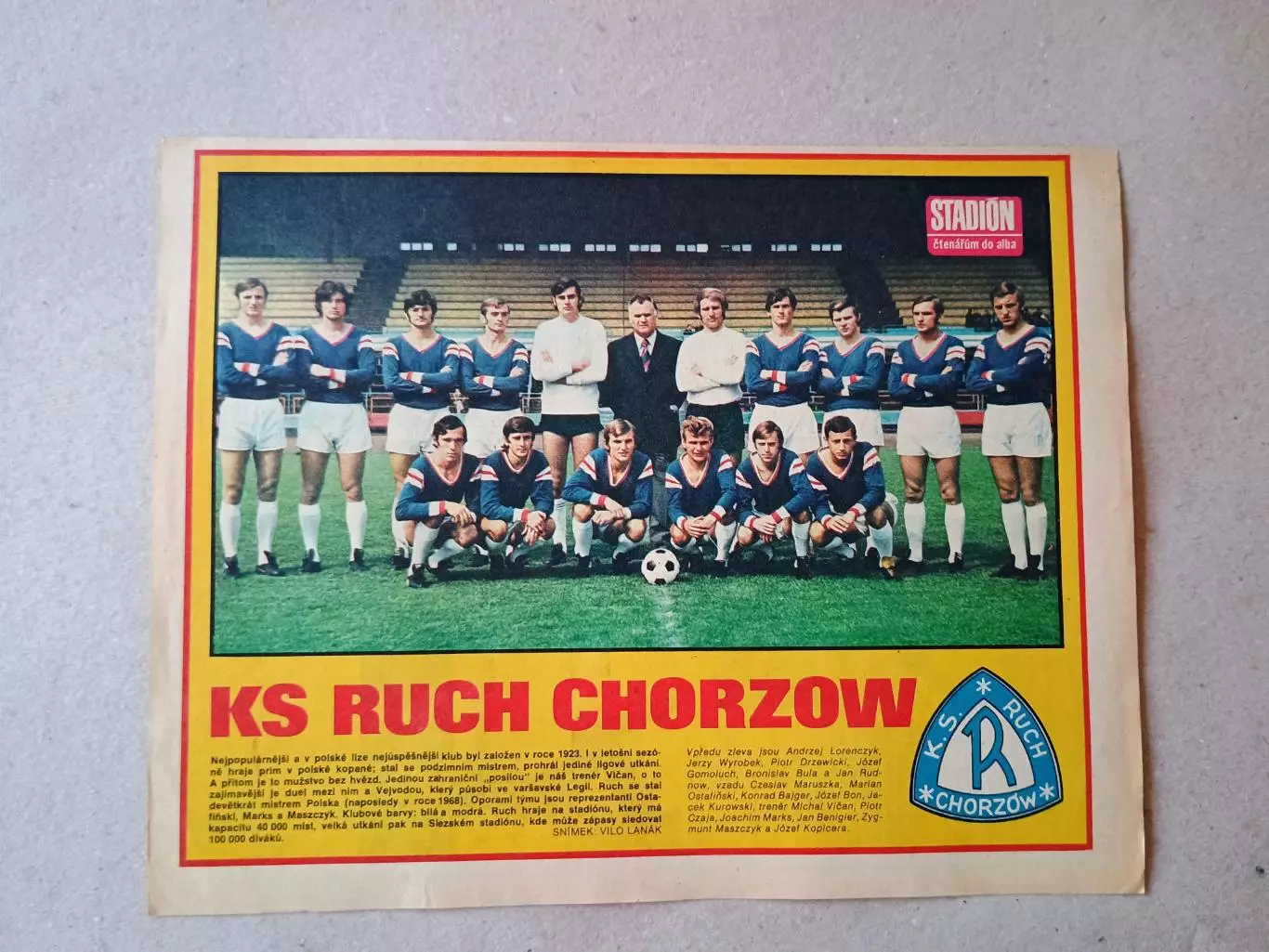 Плакат из журнала ,,Stadion- Chorz?w
