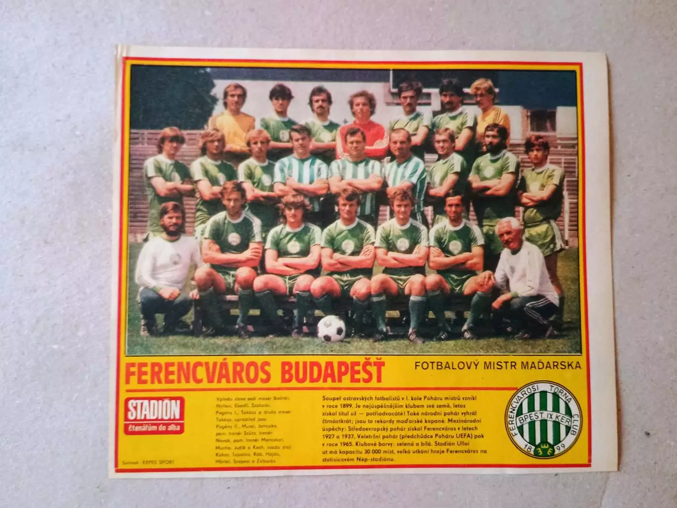 Плакат из журнала ,,Stadion- Ferencvaros 4