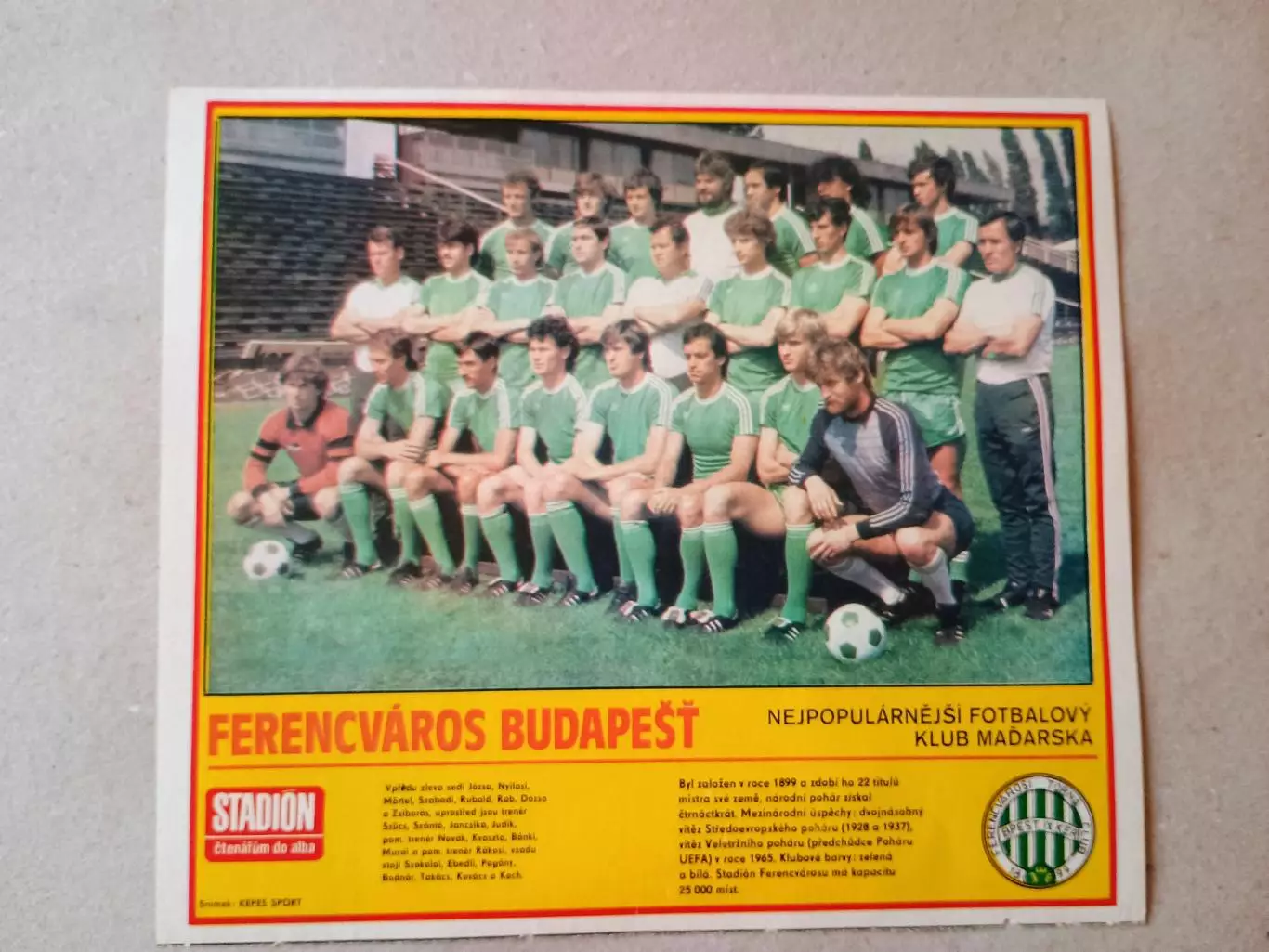 Плакат из журнала ,,Stadion- Ferencvaros 5