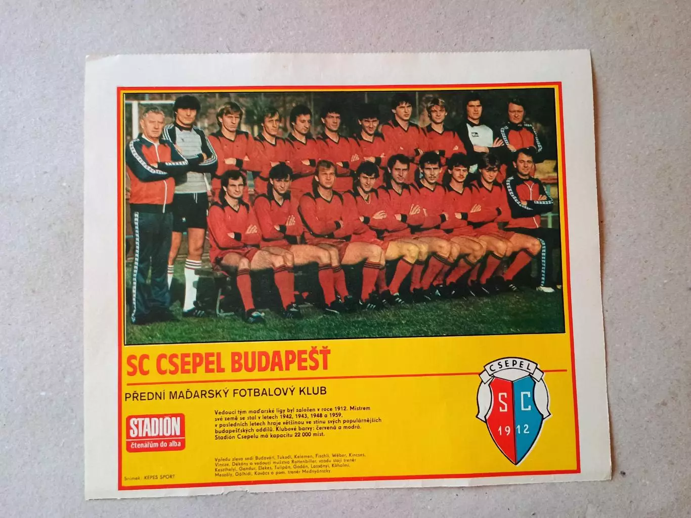 Плакат из журнала ,,Stadion- Csepel 2