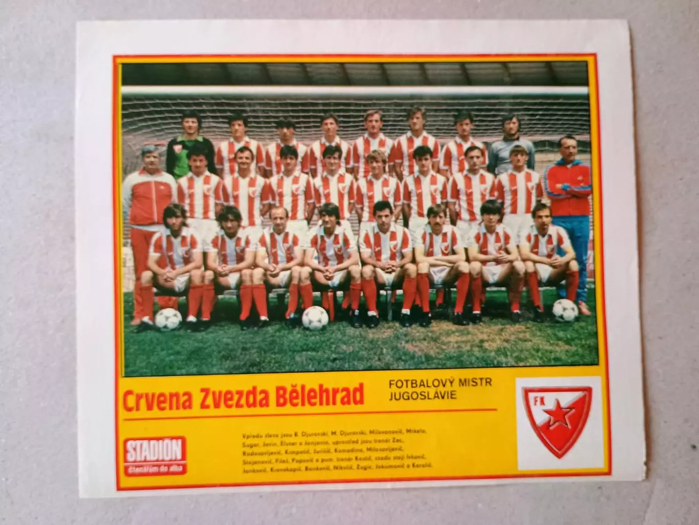 Плакат из журнала ,,Stadion- Crvena Zvezda