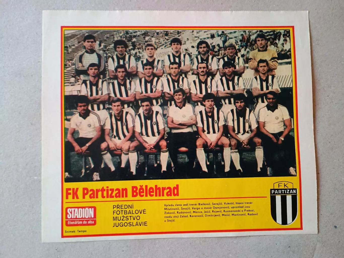 Плакат из журнала ,,Stadion- Partizan 4