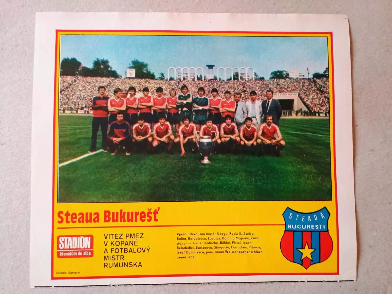Плакат из журнала ,,Stadion- Steaua