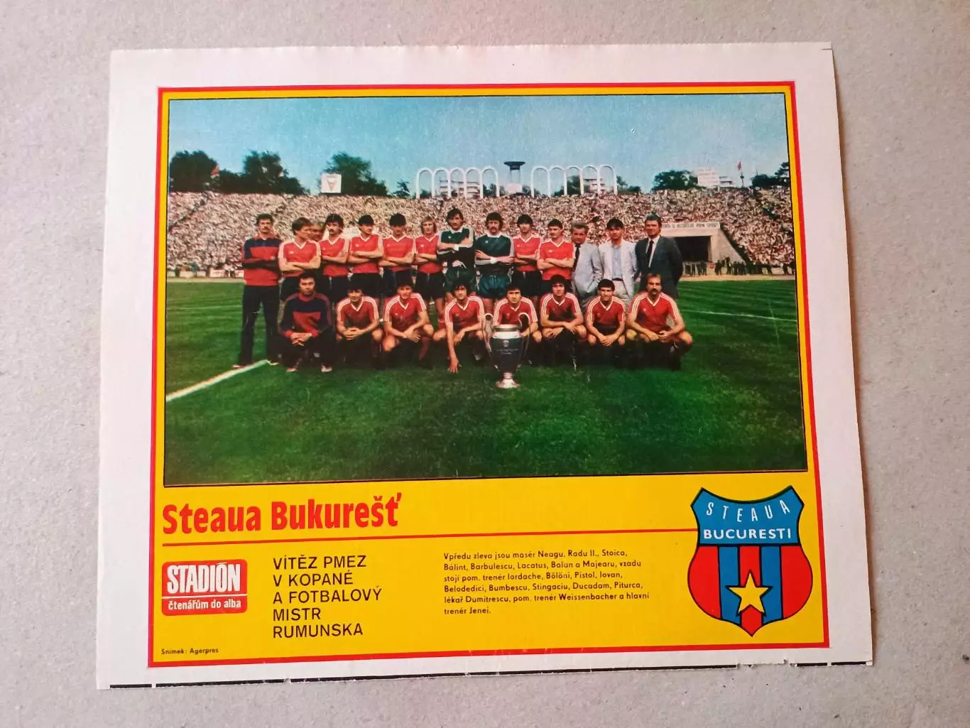 Плакат из журнала ,,Stadion- Steaua 2