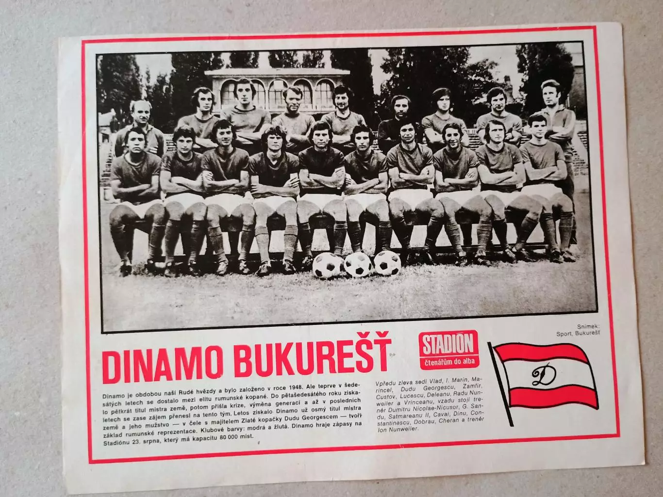 Плакат из журнала ,,Stadion- Dinamo 2