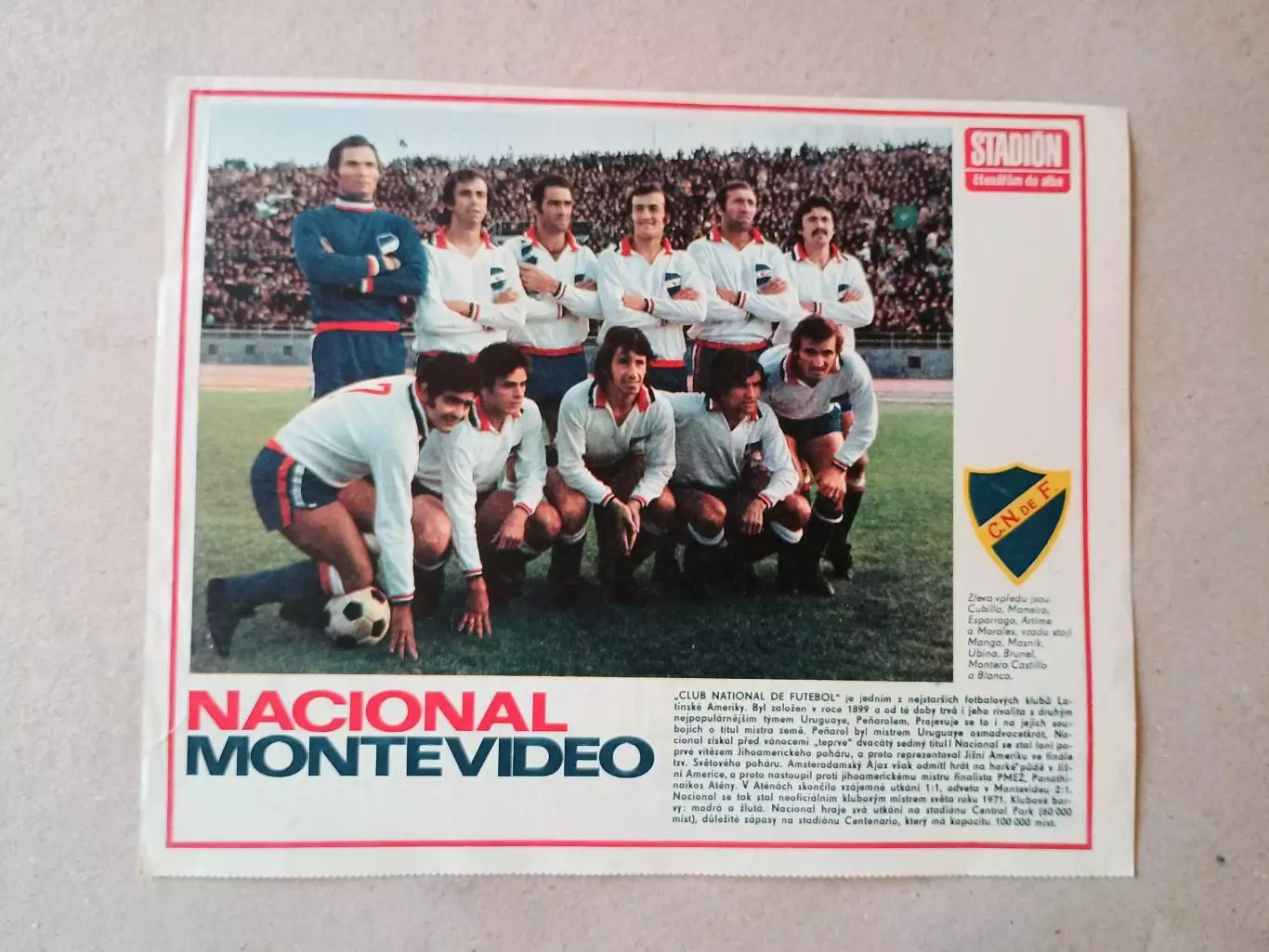 Плакат из журнала ,,Stadion- Nacional Montevideo