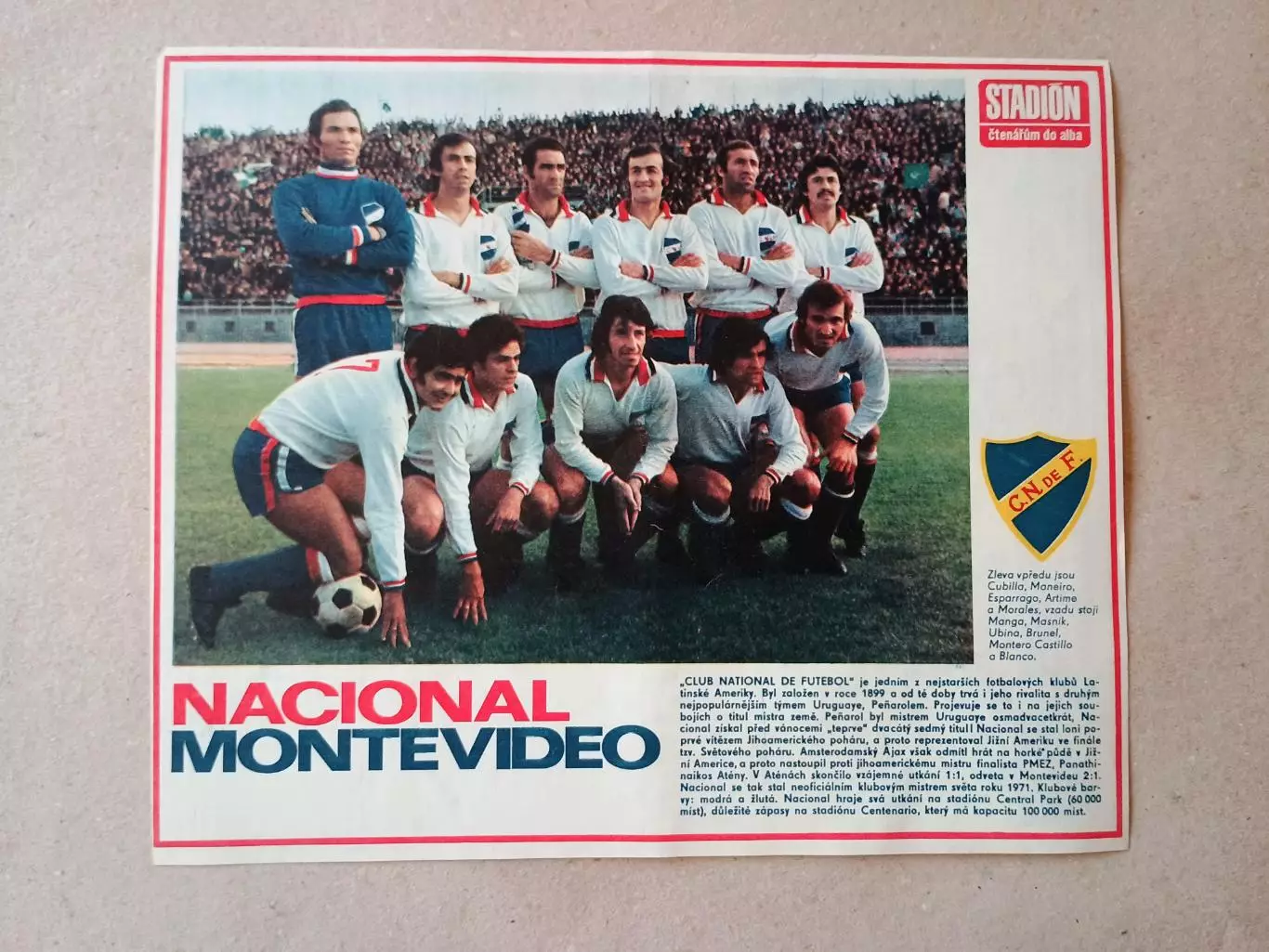 Плакат из журнала ,,Stadion- Nacional Montevideo 2