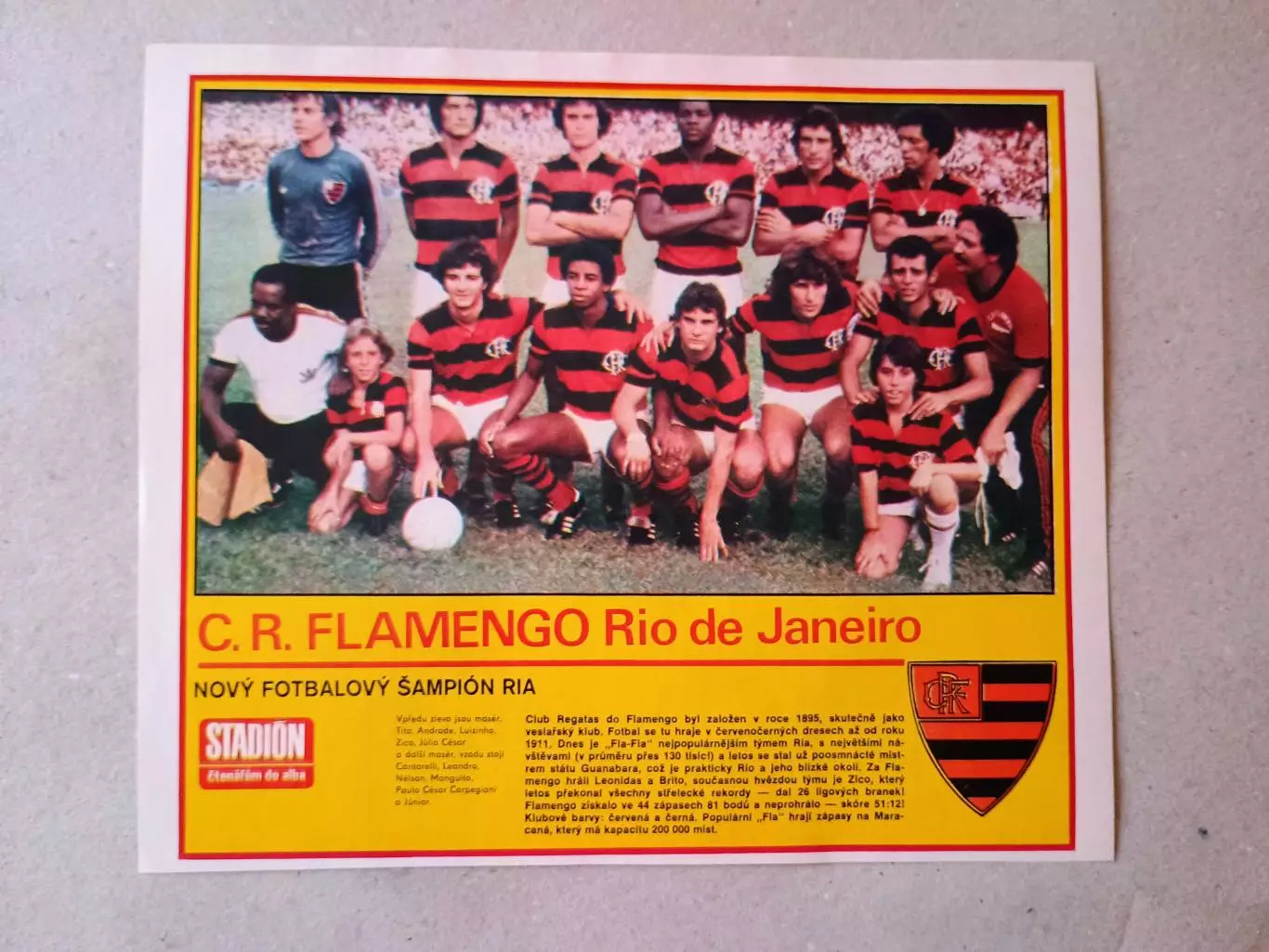 Плакат из журнала ,,Stadion- Flamengo 6