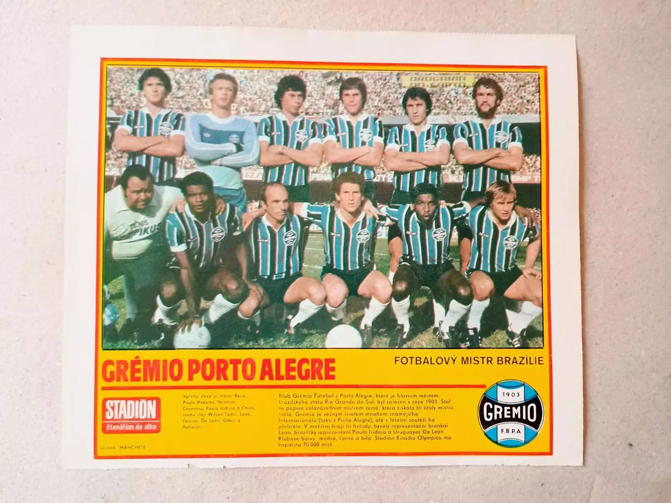 Плакат из журнала ,,Stadion- Gremio