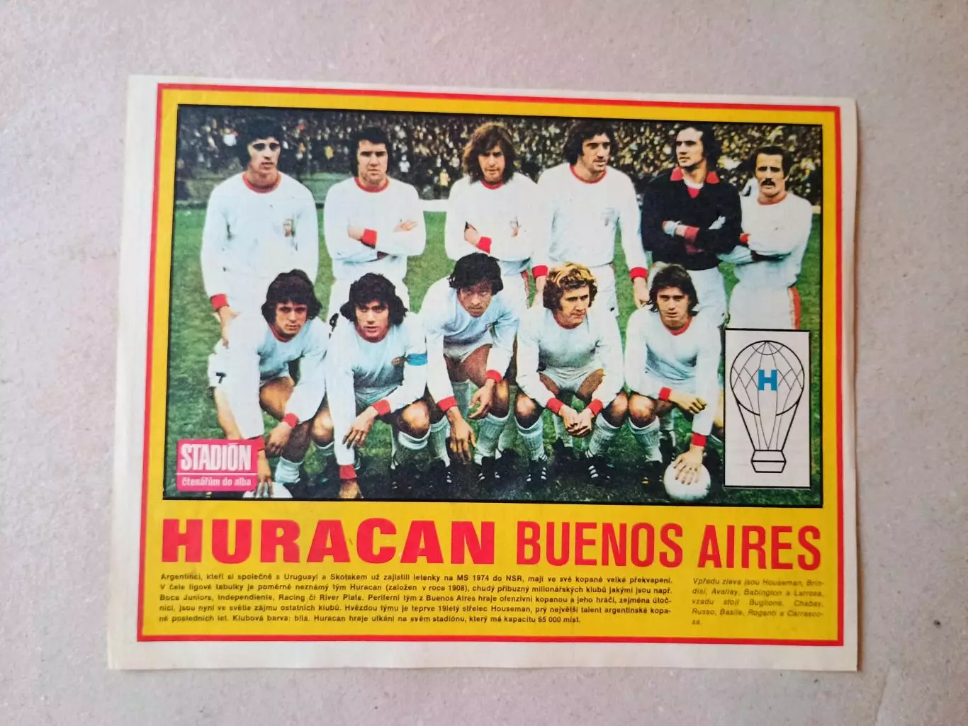Плакат из журнала ,,Stadion- Huracan 2