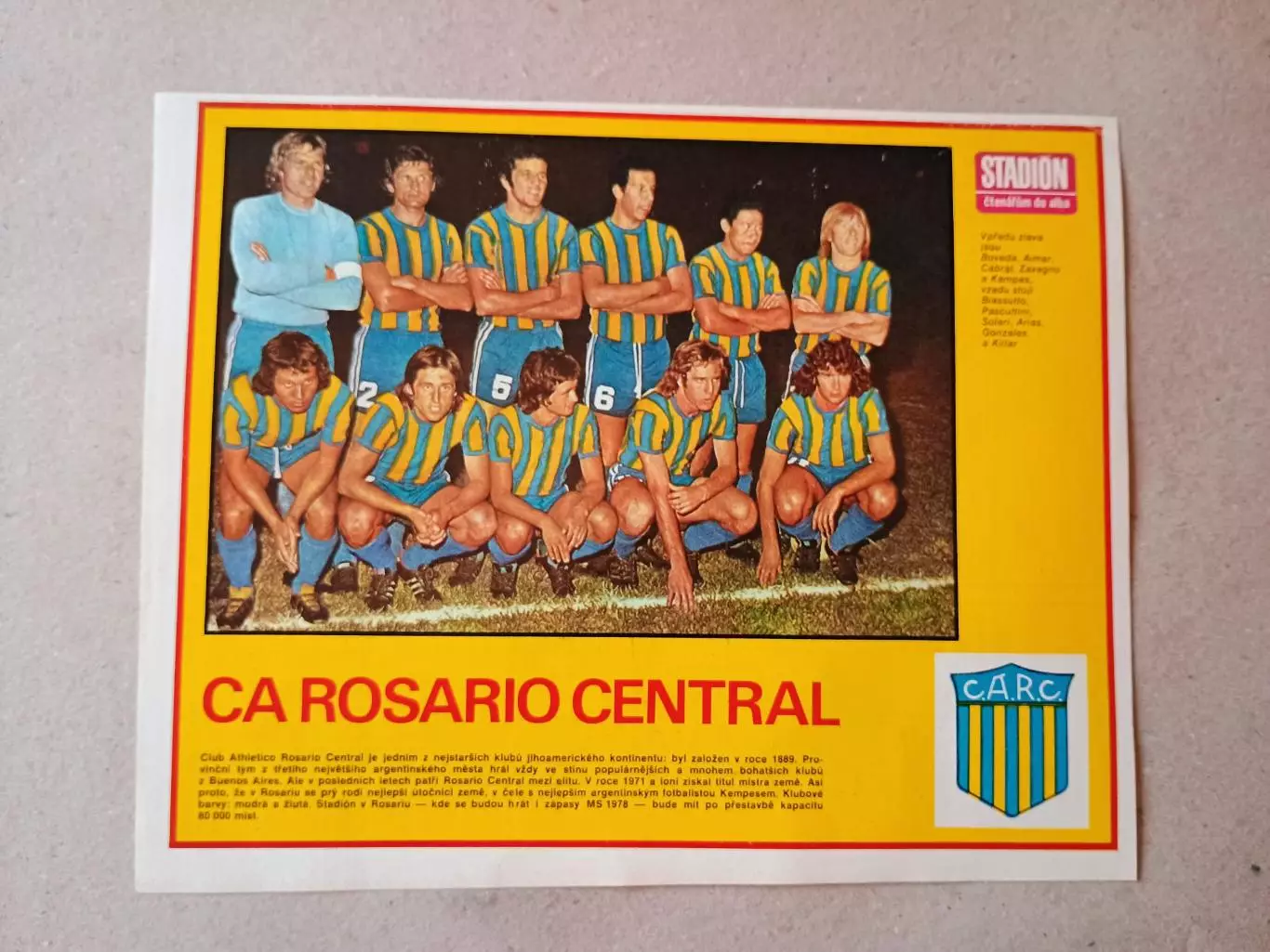 Плакат из журнала ,,Stadion- Rosario Central