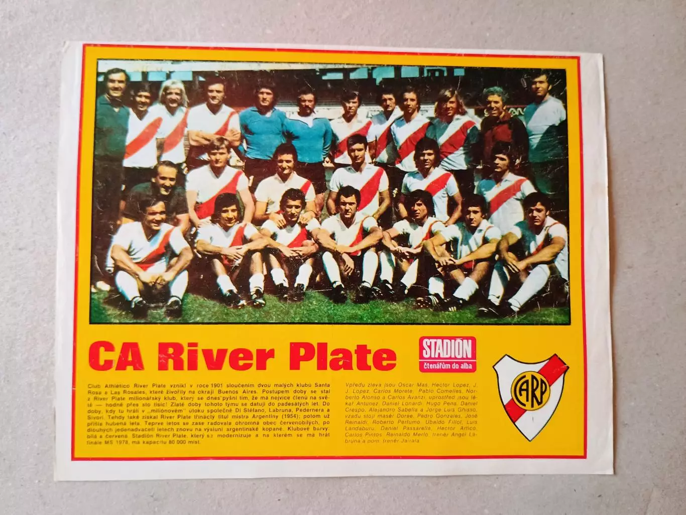 Плакат из журнала ,,Stadion- River Plate