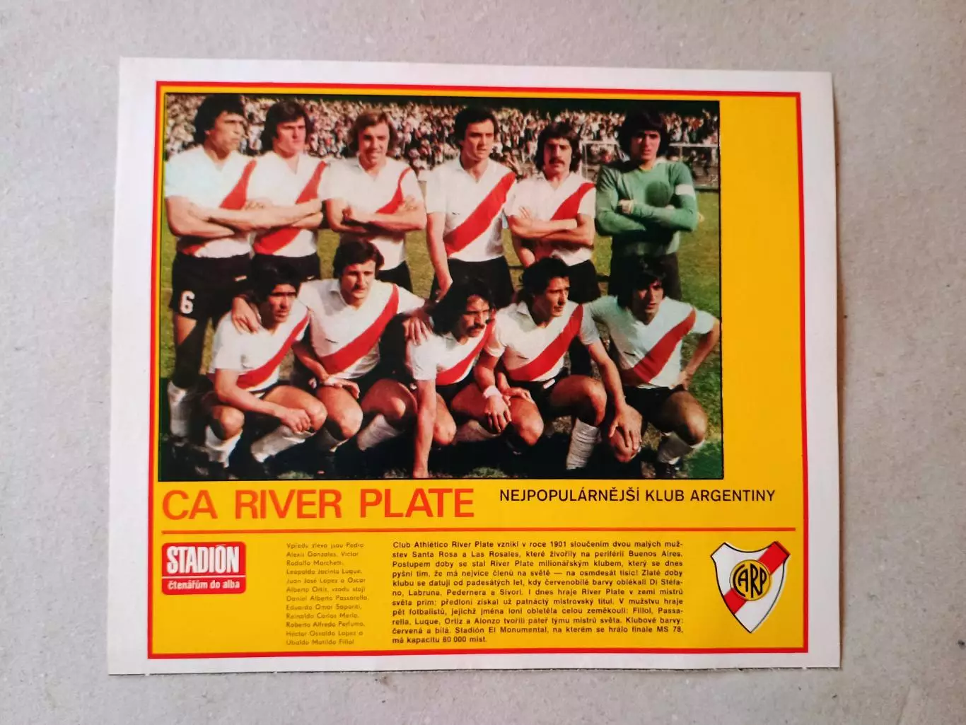 Плакат из журнала ,,Stadion- River Plate 5