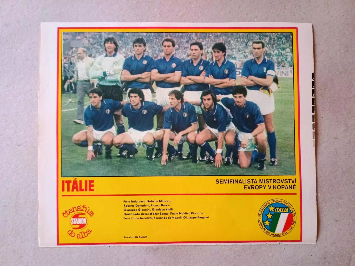 Плакат из журнала ,,Stadion- Italy 6