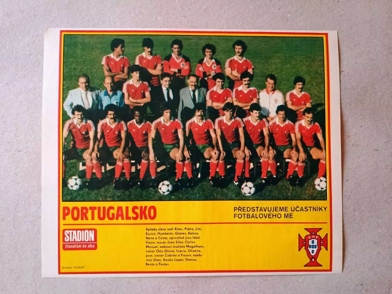Плакат из журнала ,,Stadion- Portugal 8