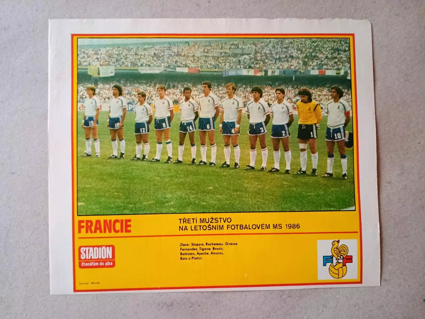 Плакат из журнала ,,Stadion- Francie 6