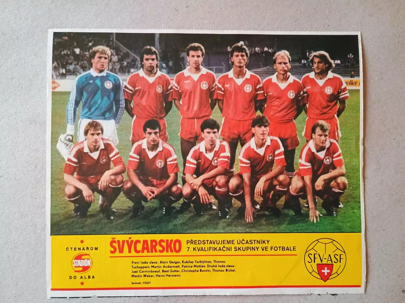 Плакат из журнала ,,Stadion- Svycarsko 2