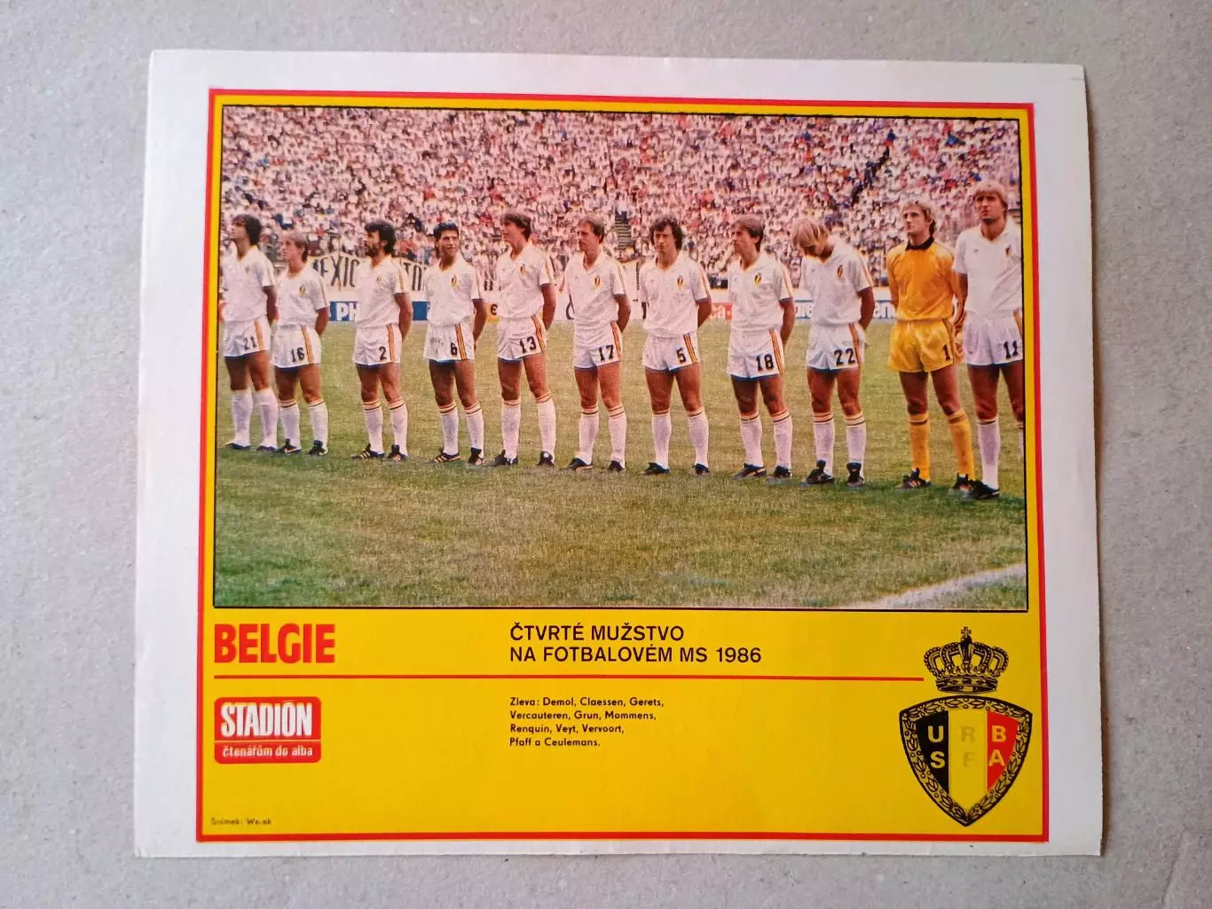 Плакат из журнала ,,Stadion- Belgie 7