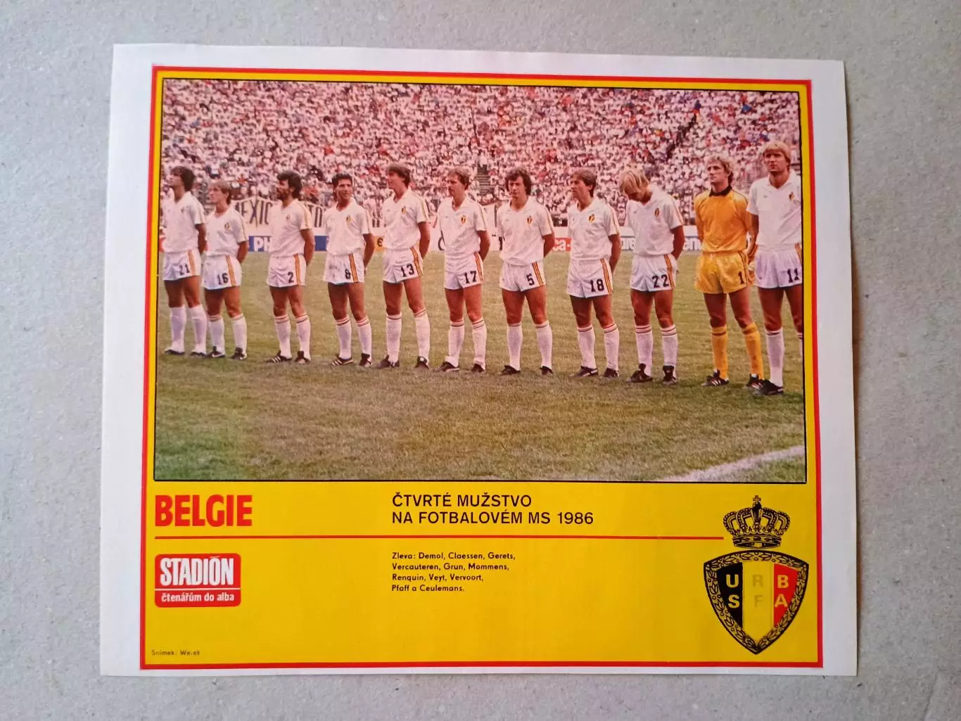 Плакат из журнала ,,Stadion- Belgie 8