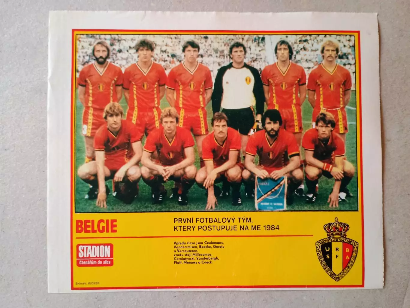 Плакат из журнала ,,Stadion- Belgie 9