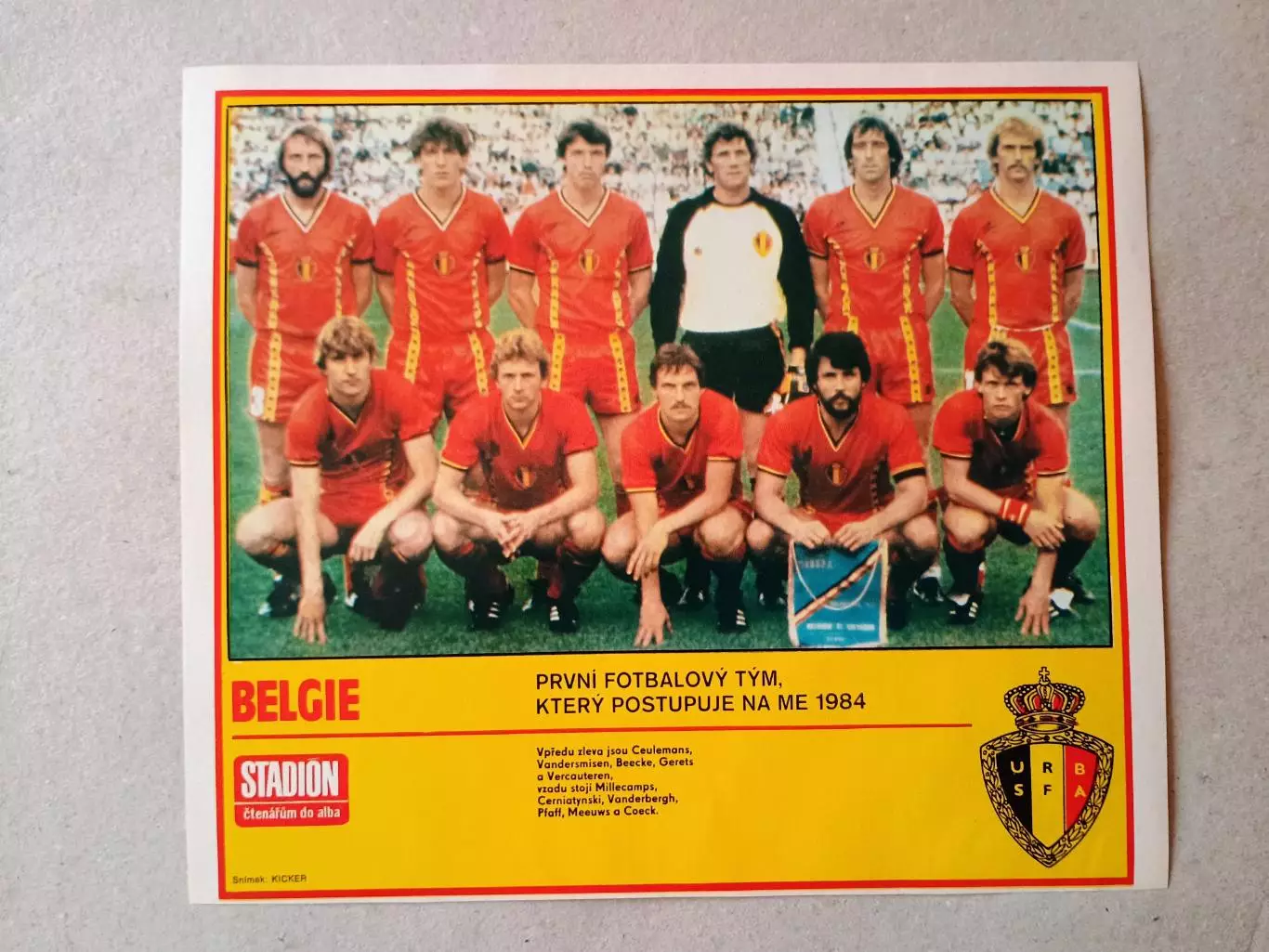 Плакат из журнала ,,Stadion- Belgie 10