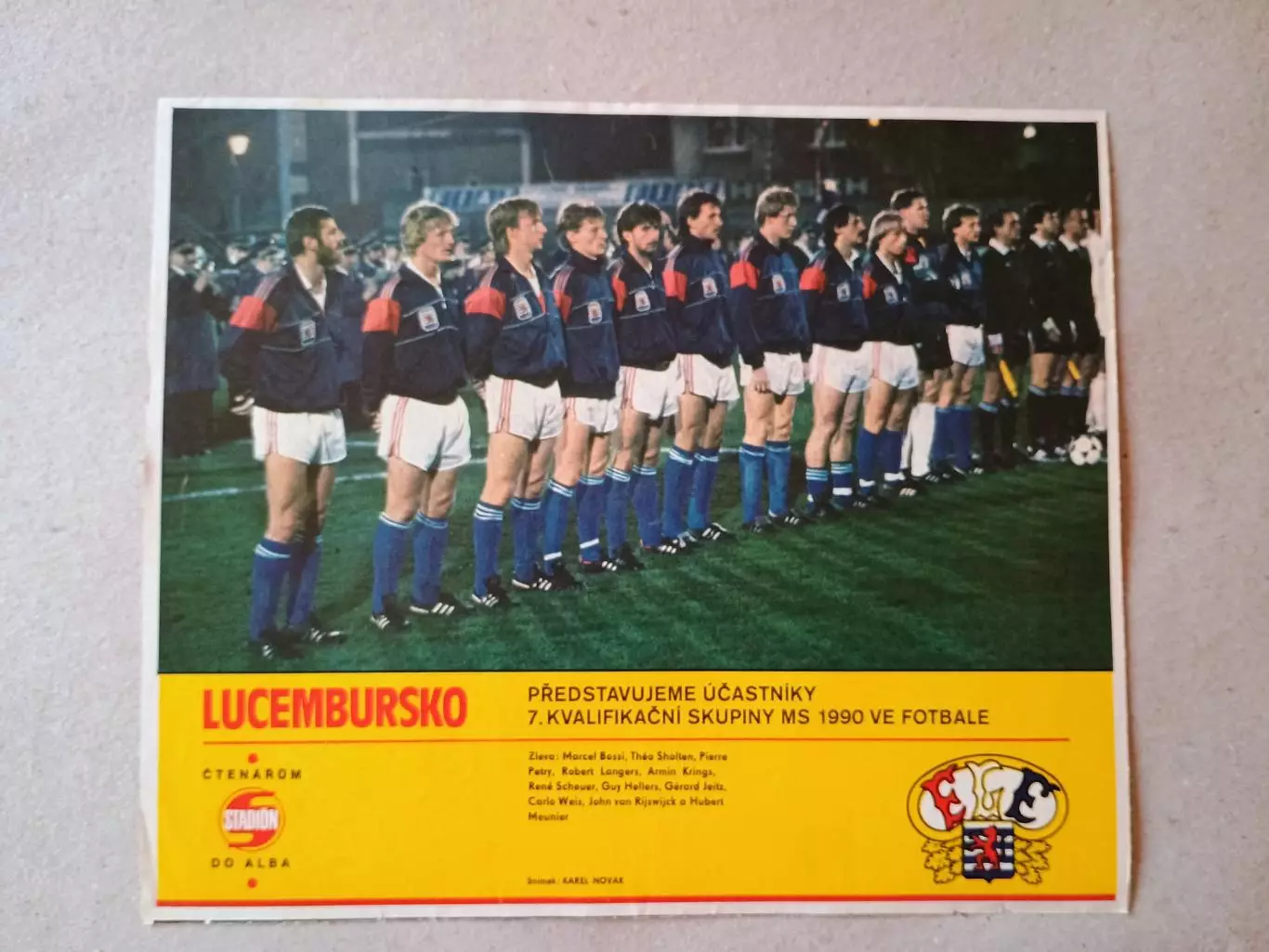 Плакат из журнала ,,Stadion- Lucembursko