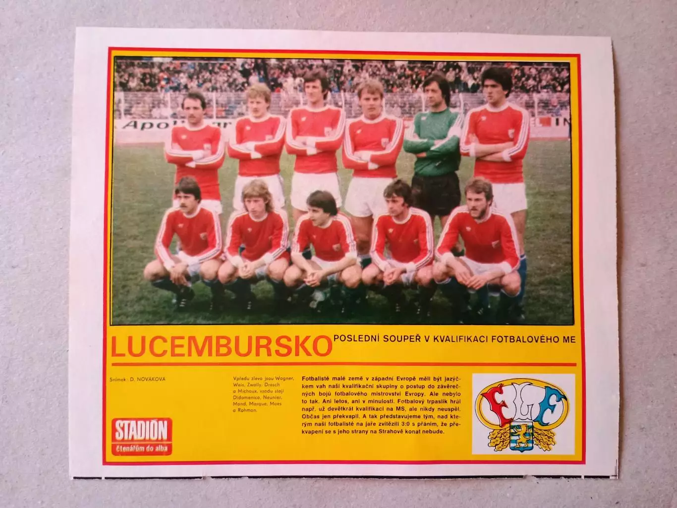Плакат из журнала ,,Stadion- Lucembursko 4