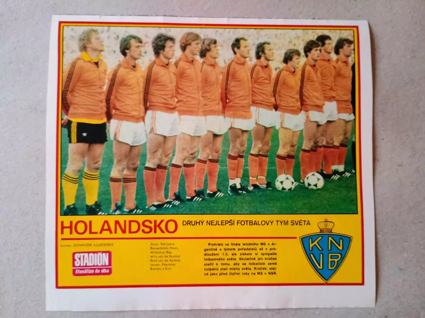 Плакат из журнала ,,Stadion- Holandsko