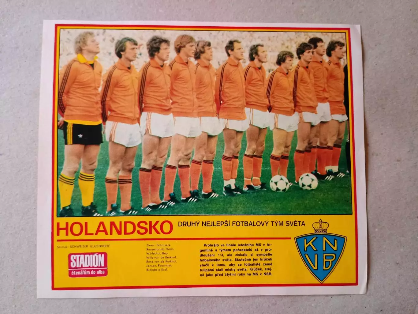 Плакат из журнала ,,Stadion- Holandsko 2