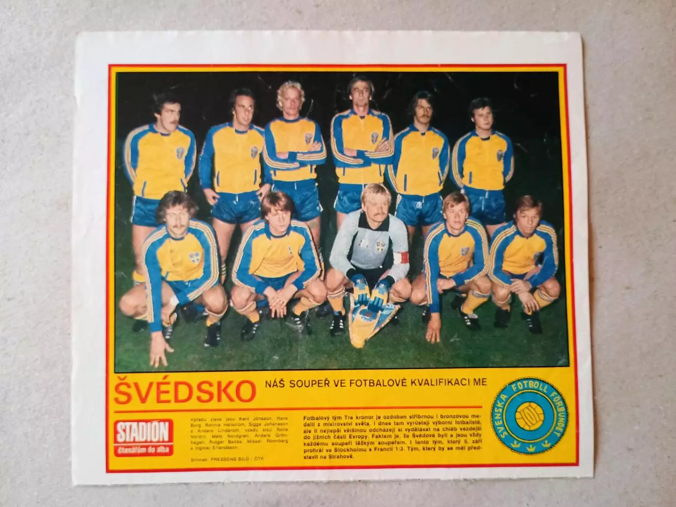 Плакат из журнала ,,Stadion- Svedsko