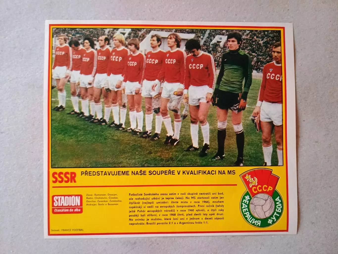 Плакат из журнала ,,Stadion- CCCP 2
