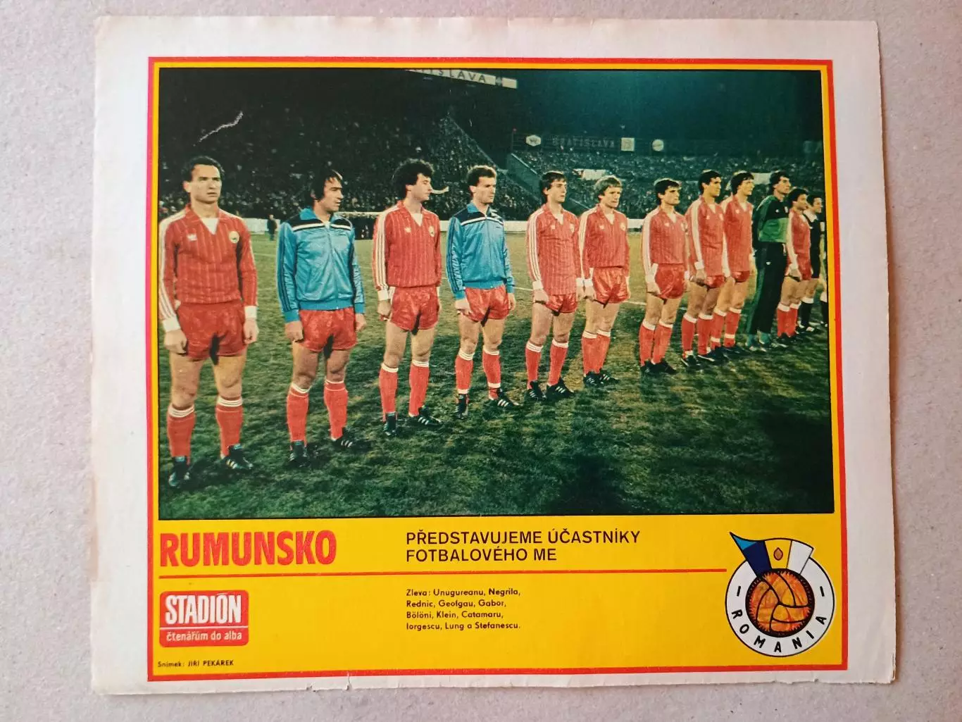 Плакат из журнала ,,Stadion- Rumunsko
