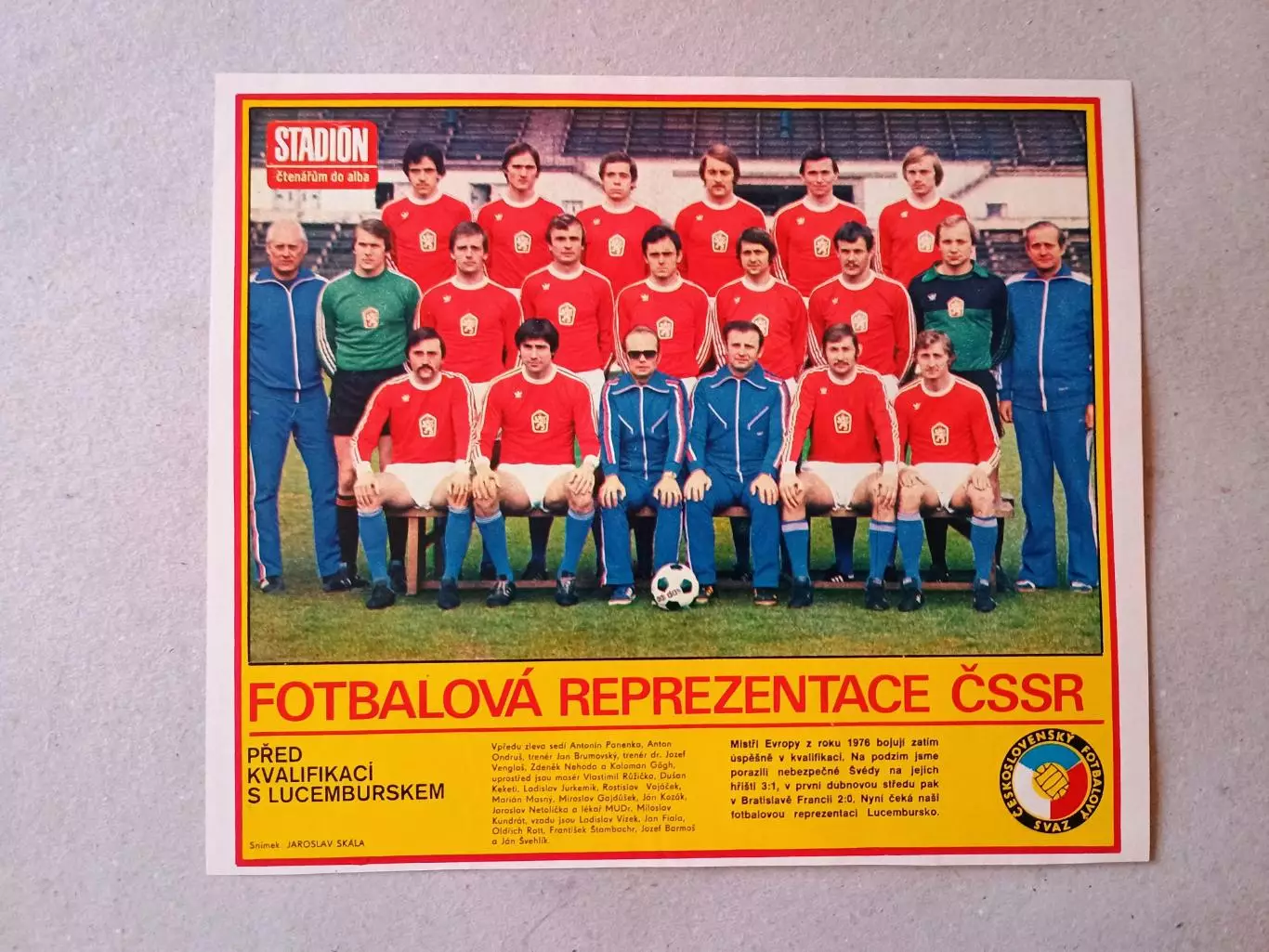 Плакат из журнала ,,Stadion- Czechoslovakia 5