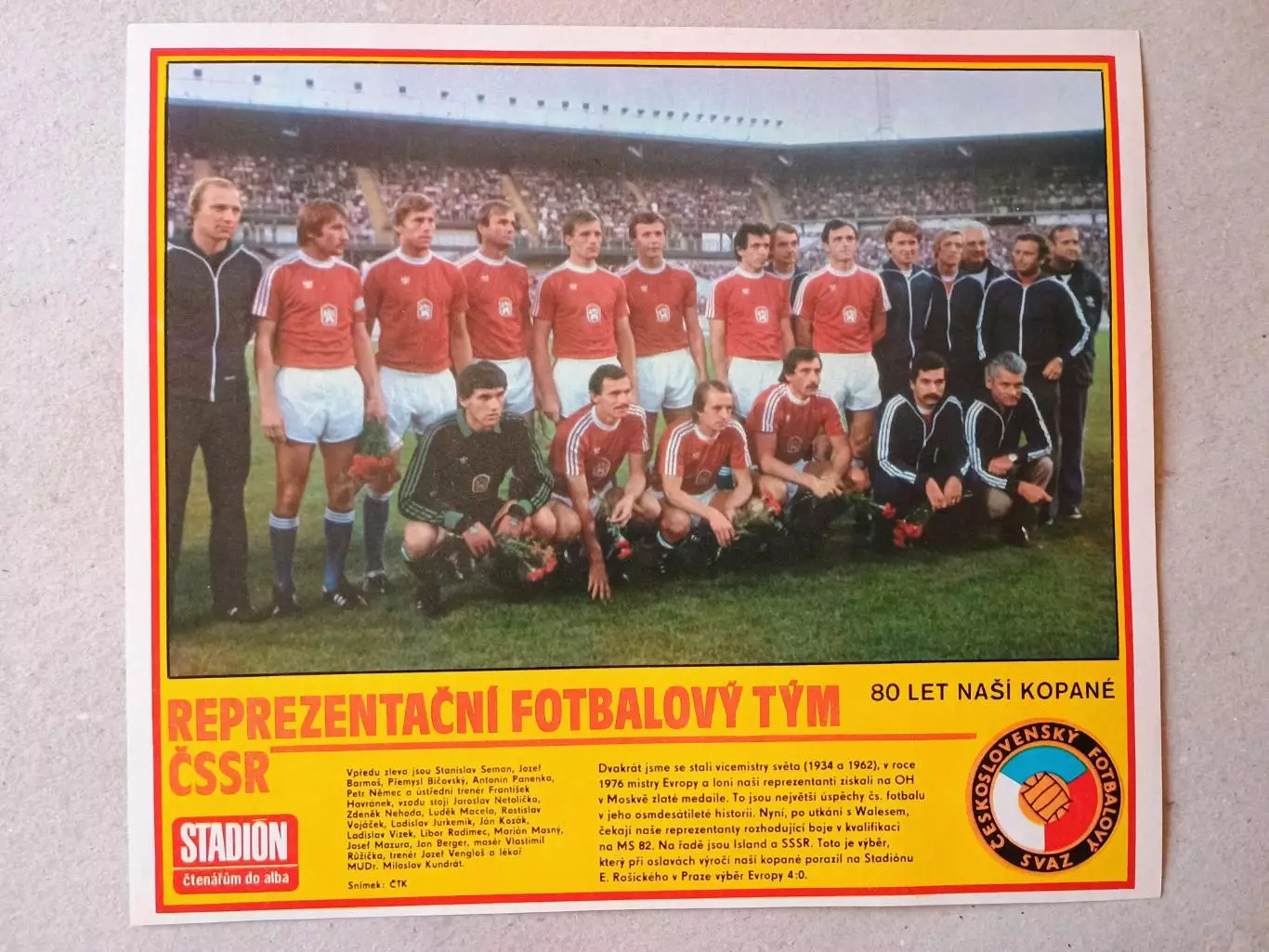 Плакат из журнала ,,Stadion- Czechoslovakia 8