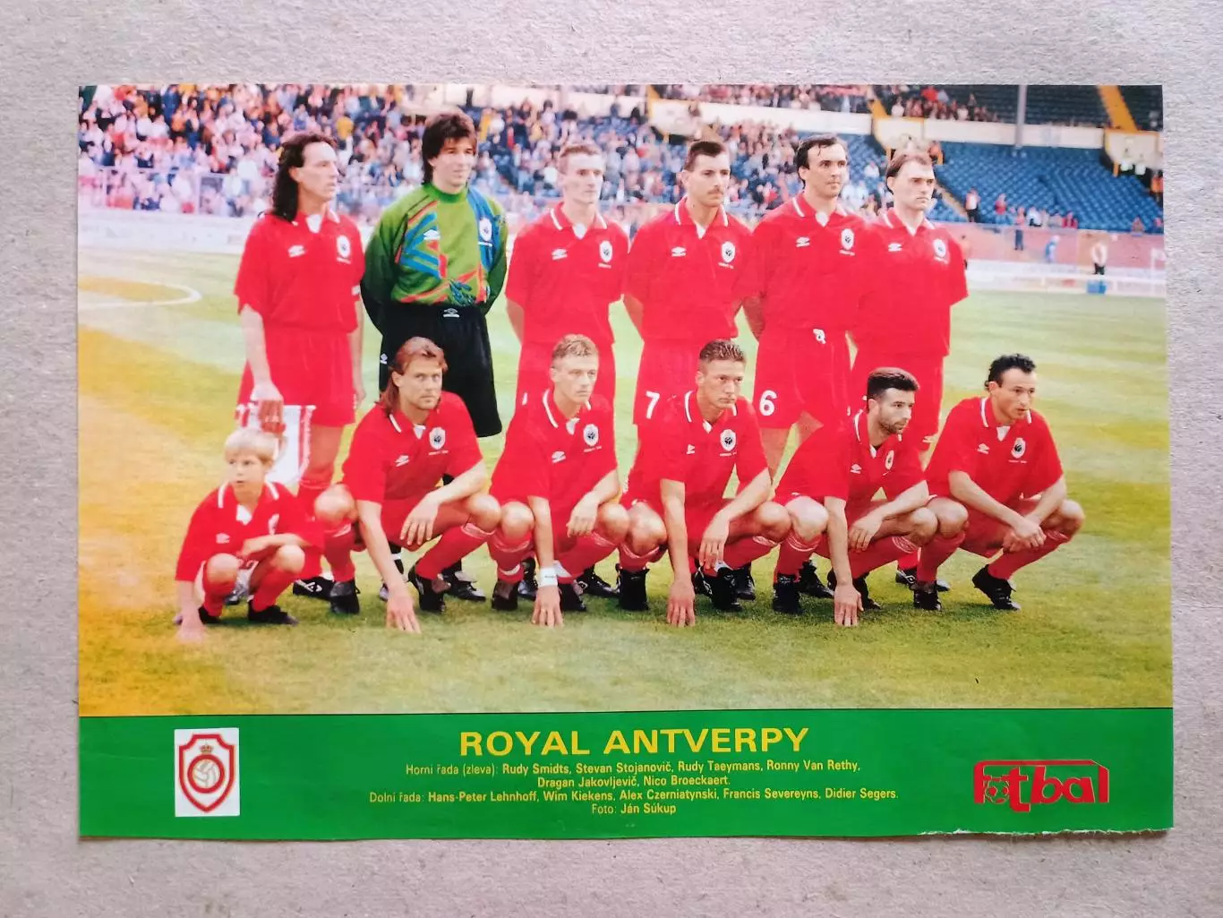 Плакат A4 из журнала ,,Fotbal- Royal Antverpy