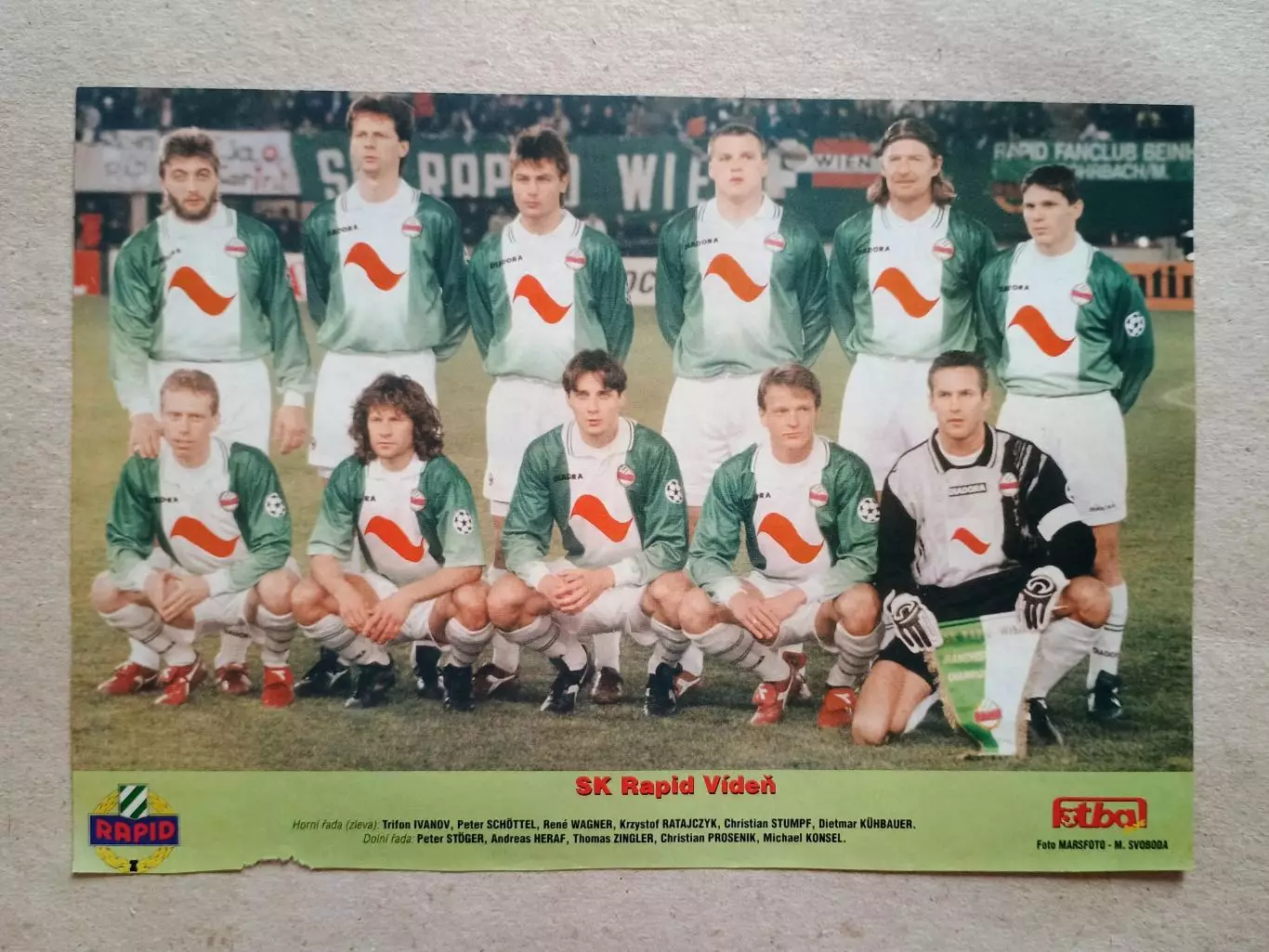 Плакат A4 из журнала ,,Fotbal- Rapid