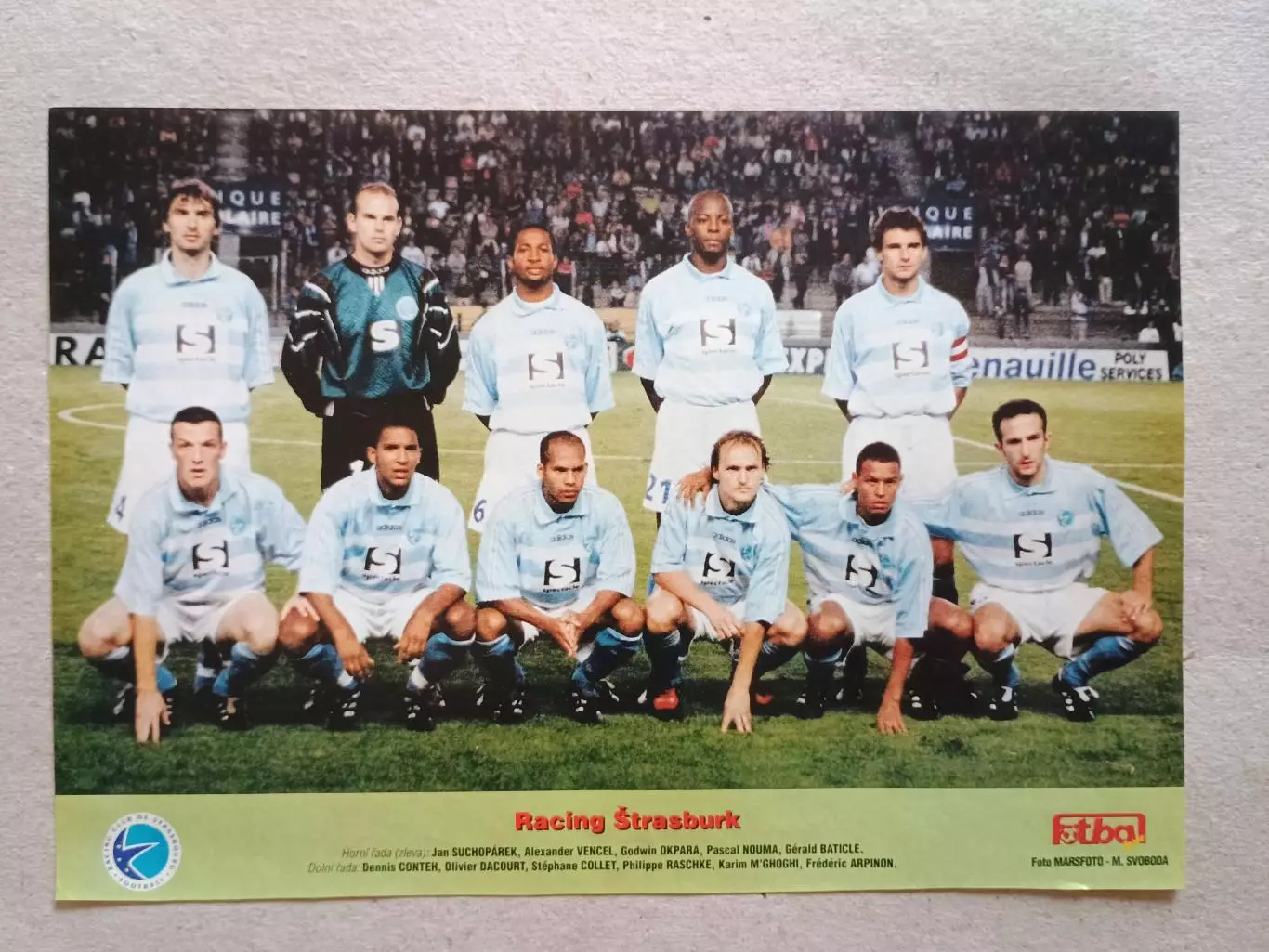 Плакат A4 из журнала ,,Fotbal- Strasburk