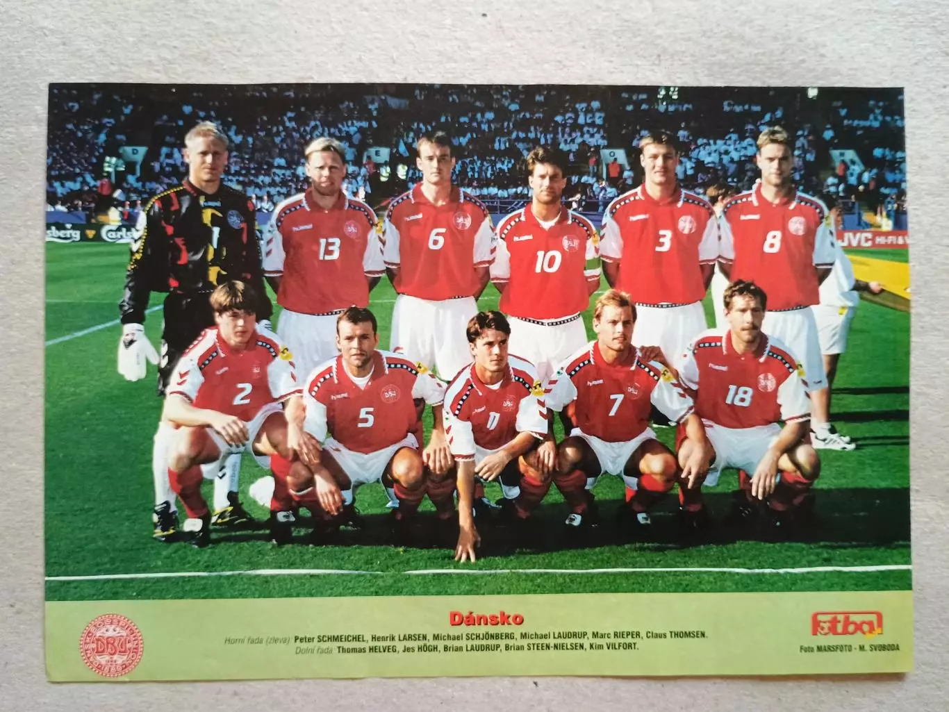 Плакат A4 из журнала ,,Fotbal- Dansko