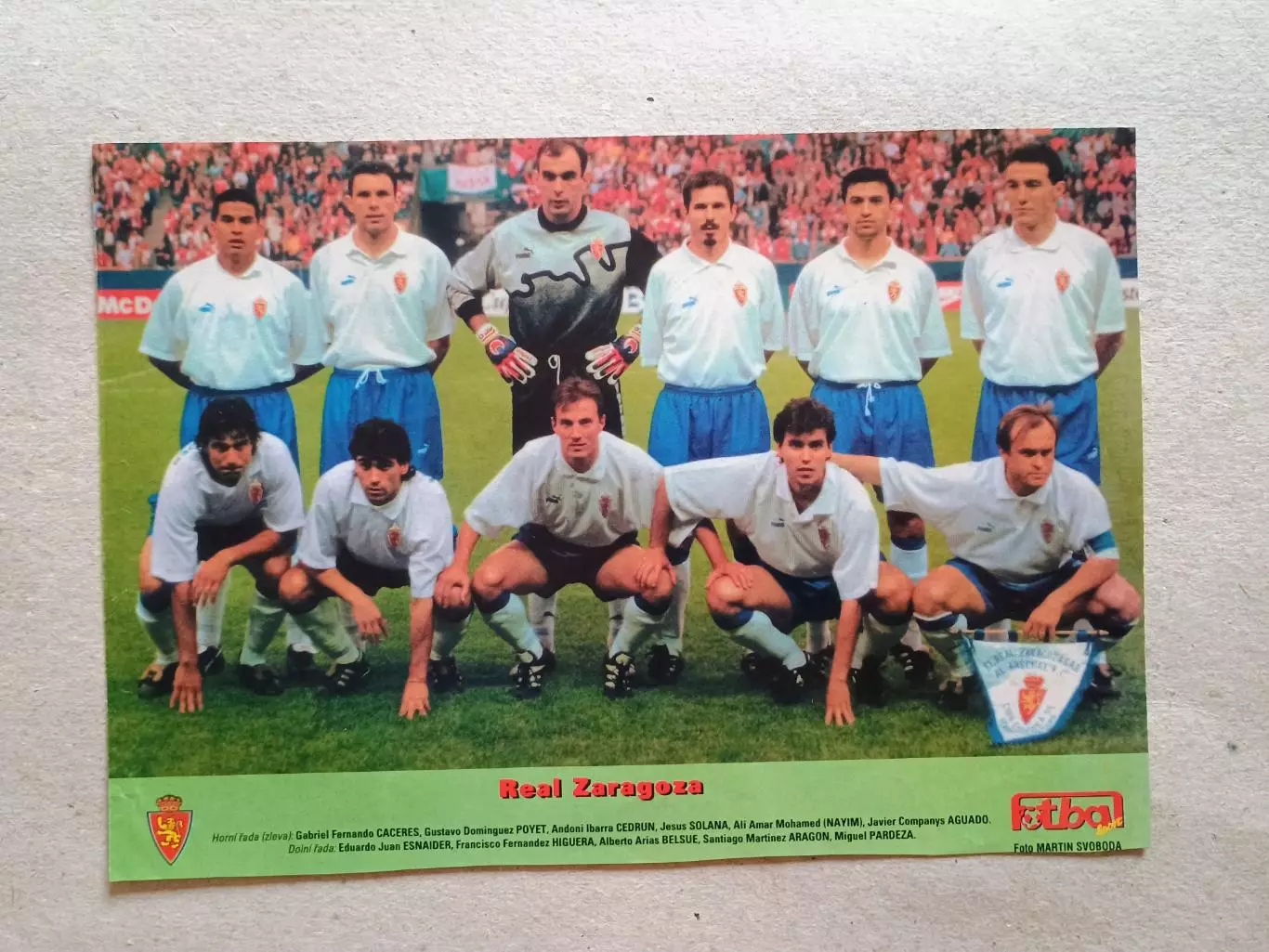 Плакат A4 из журнала ,,Fotbal- Zaragoza