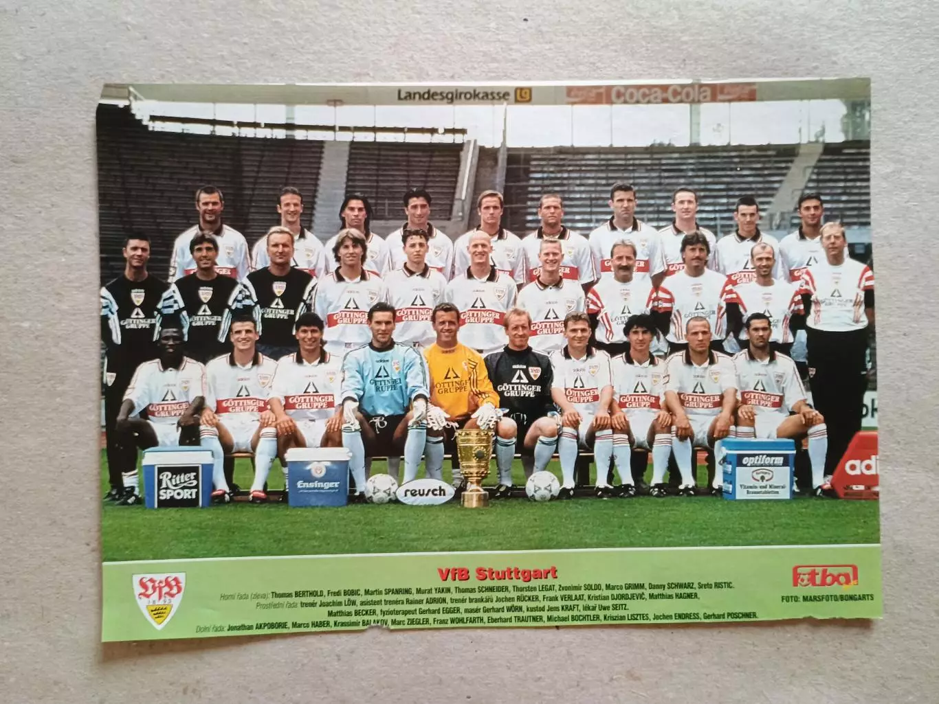 Плакат A4 из журнала ,,Fotbal- Stuttgart