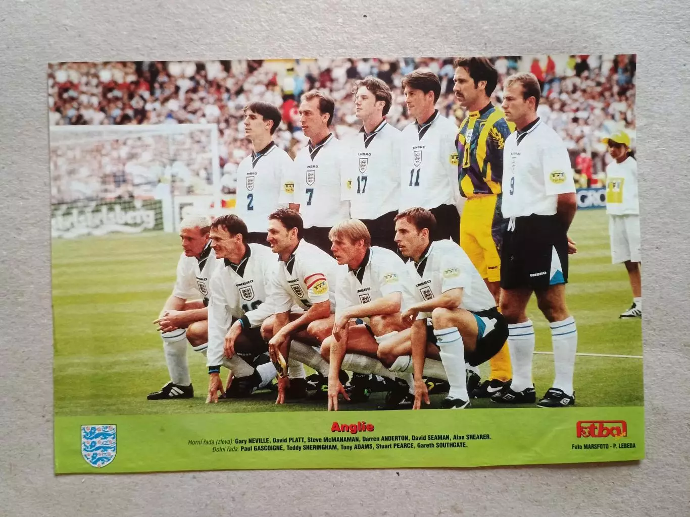 Плакат A4 из журнала ,,Fotbal- Anglie