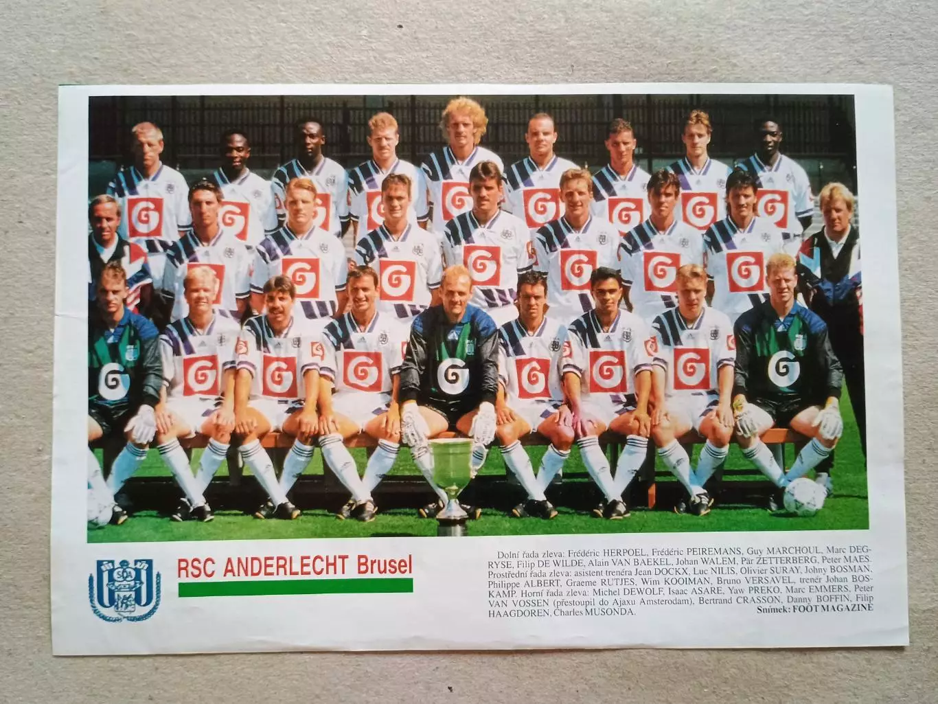 Плакат A4 из журнала ,,Gol- Anderlecht