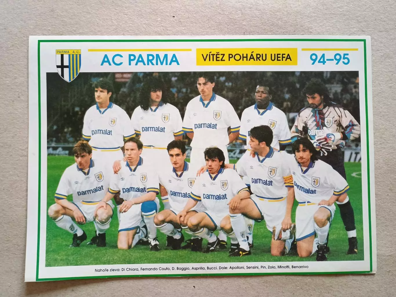 Плакат A4 из журнала ,,Gol- Parma