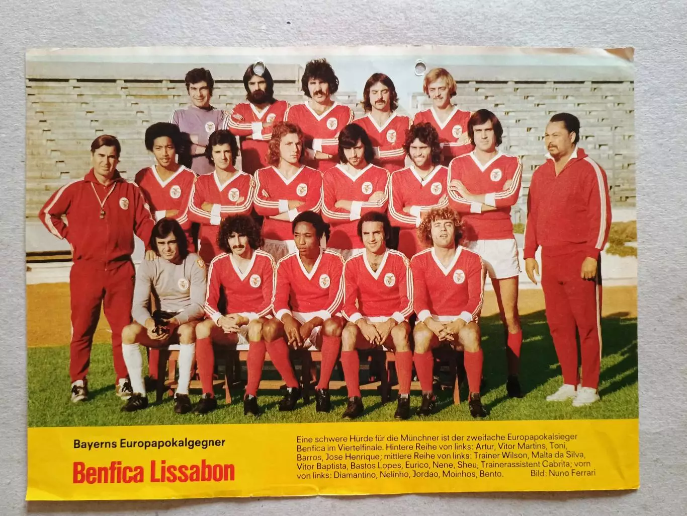 Плакат A4 из журнала ,,Kicker- Benfica
