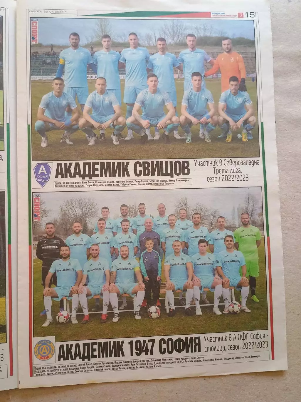 Различные футбольные команды Болгарии 2022/23 2. 2