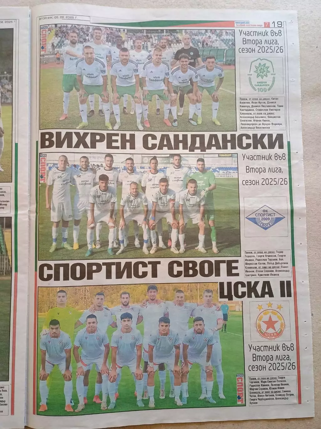 Футбольные команды 2-й болгарской лиги 2025/26 6