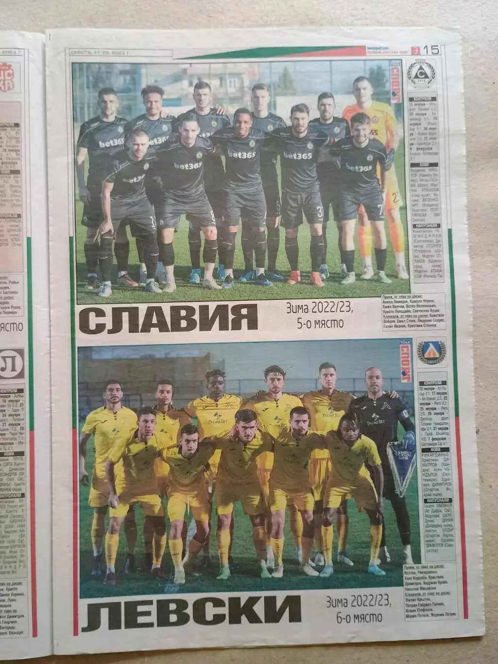 Футбольные команды 1-й болгарской лиги 2022/23 2