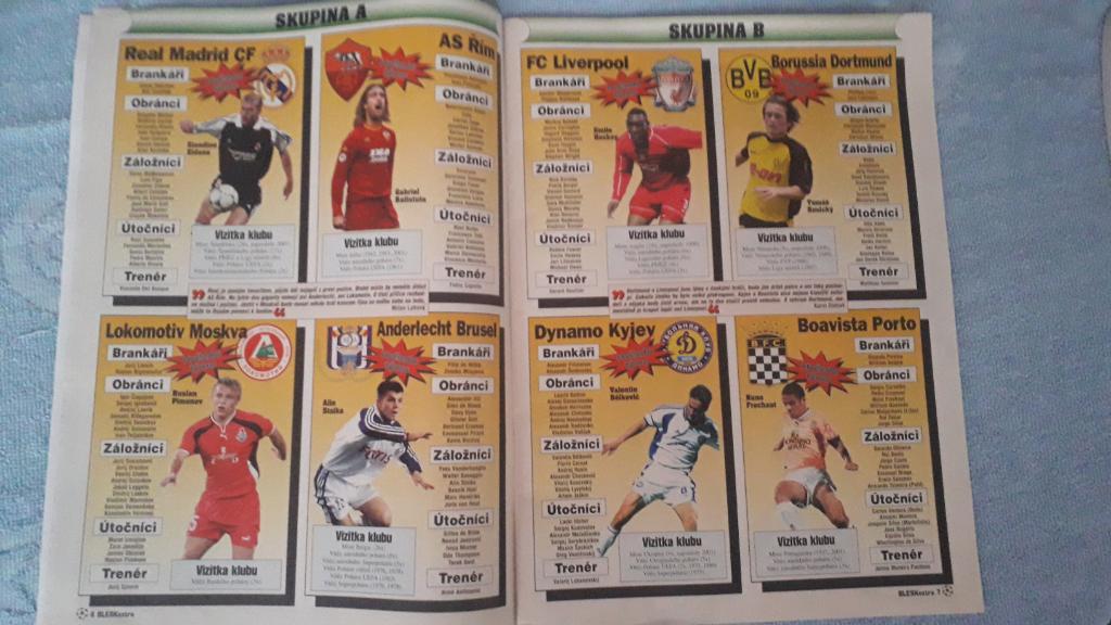 Чешский журнал выходил перед Лигой чемпионов 2001/2002. 1