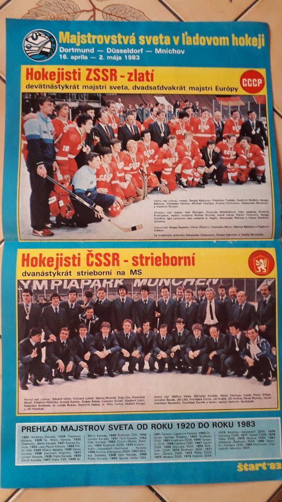 Хоккейная команда SSSR,CSSR 1983