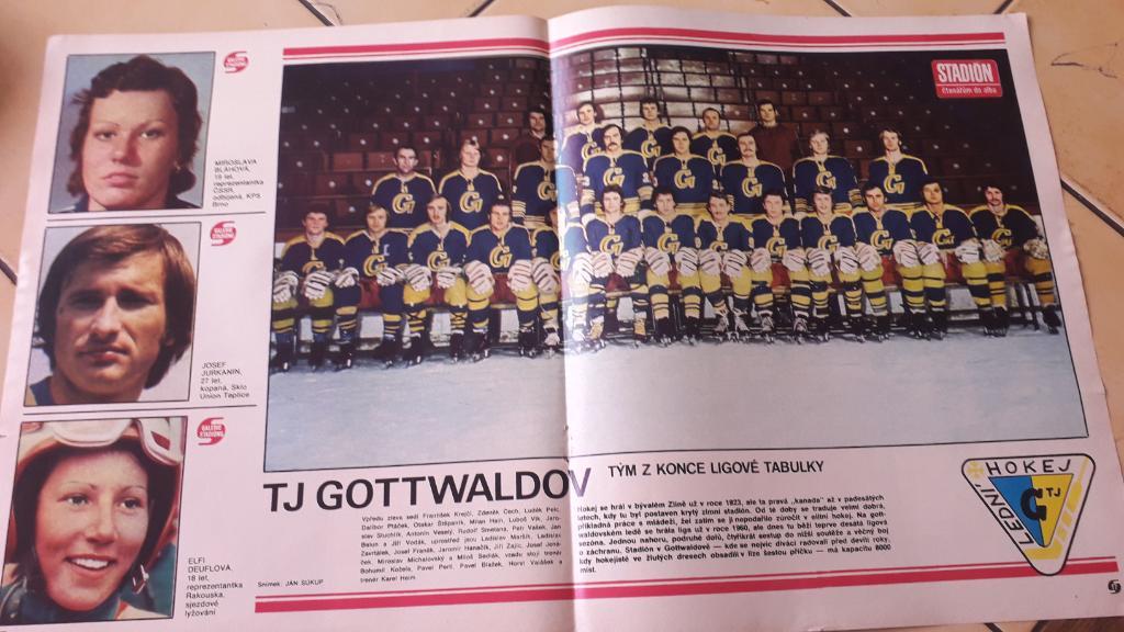 Хоккейная команда TJ Gottwaldov 1977